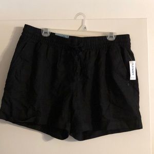 Black linen shorts